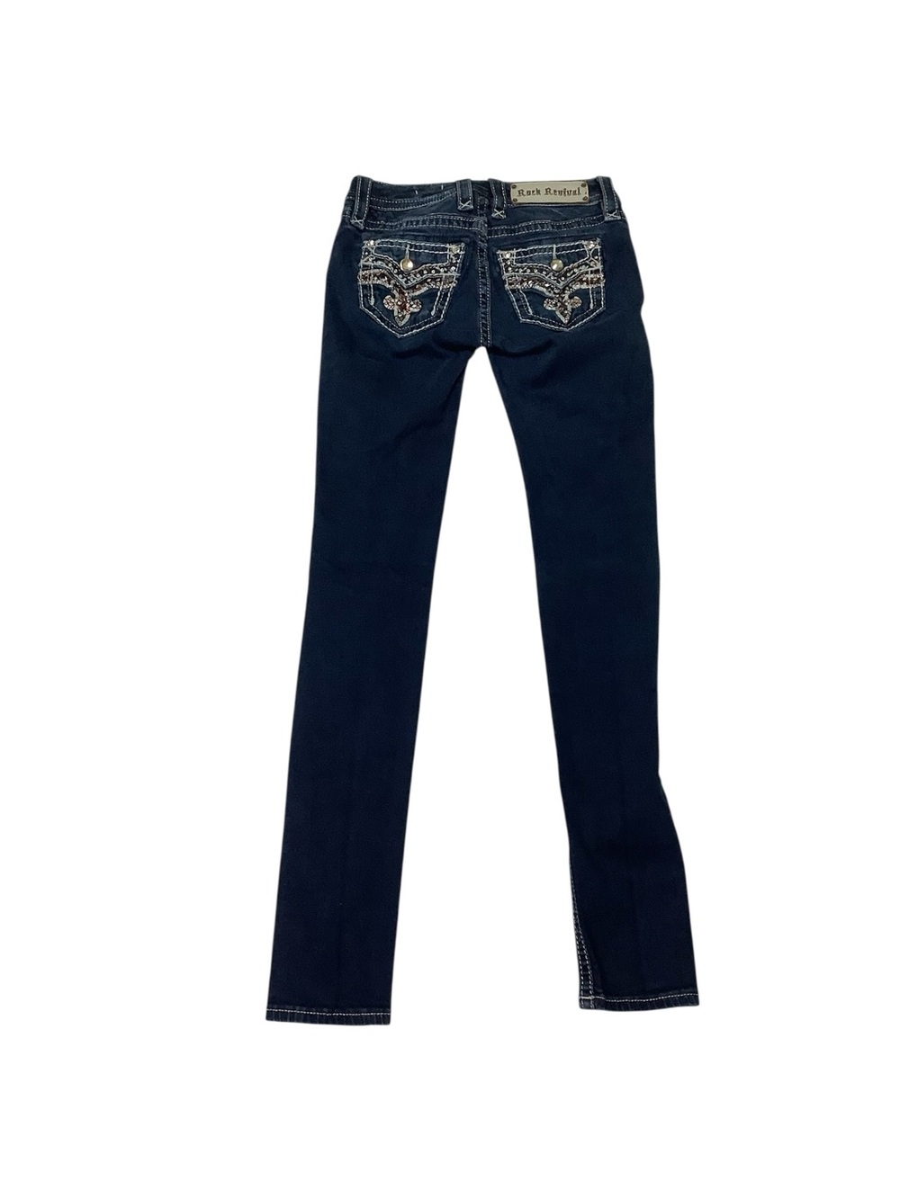 Rock Revival Nicci Mid-rise Skinny Sz 24 Dark Wash